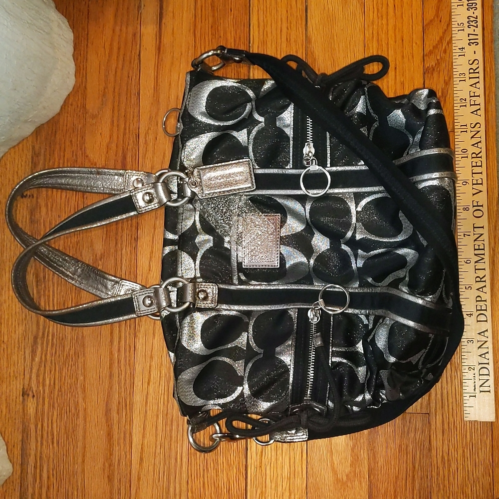Coach poppy metallic handbag